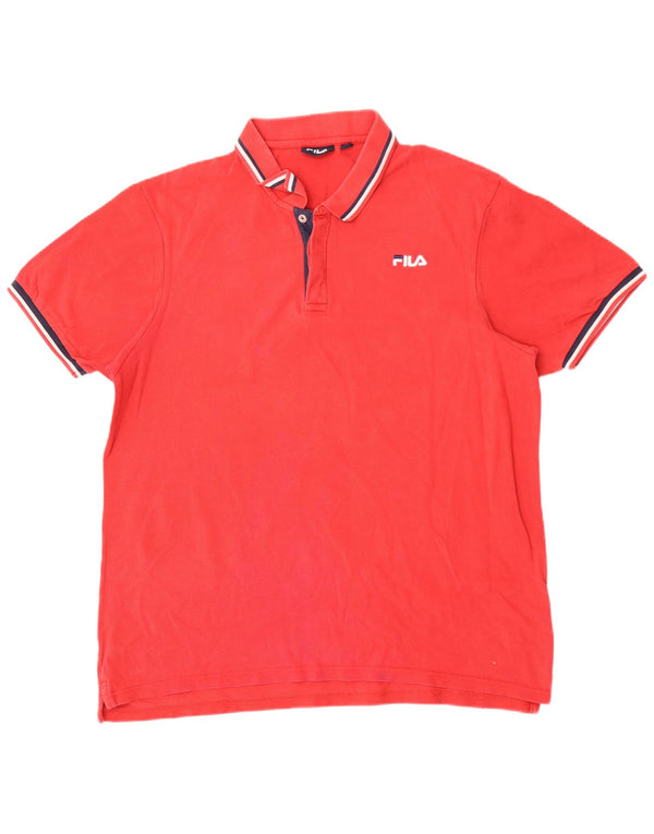 Camisa polo masculina Fila 2XL algodão vermelho