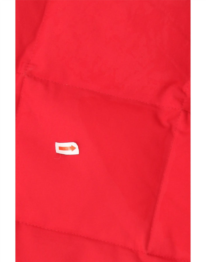 ELLESSE Colete acolchoado feminino UK 12 poliéster vermelho médio