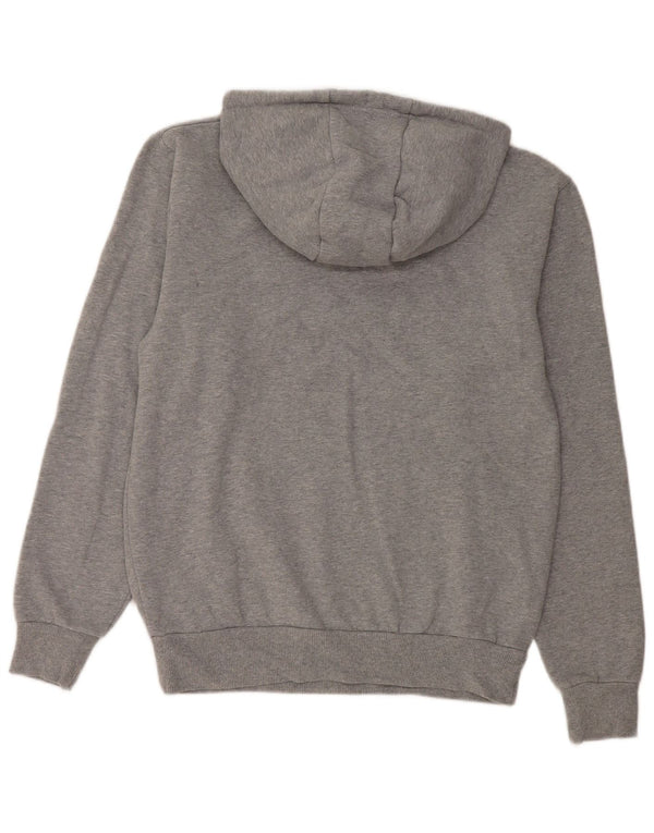 Ellesse moletom com capuz gráfico feminino UK 12 algodão manchado cinza médio