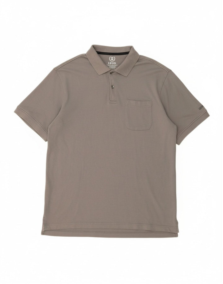 Camisa polo masculina IZOD grande algodão cinza