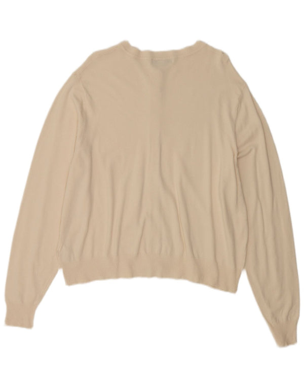 Suéter cardigã feminino Marks & Spencer UK 18 XL bege viscose