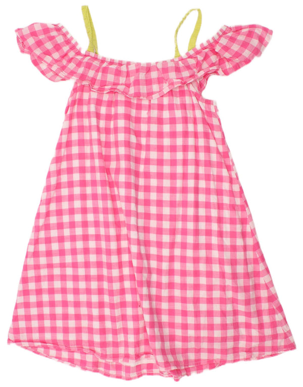 Vestido ombro a ombro Benetton para meninas 8-9 anos grande algodão guingão rosa