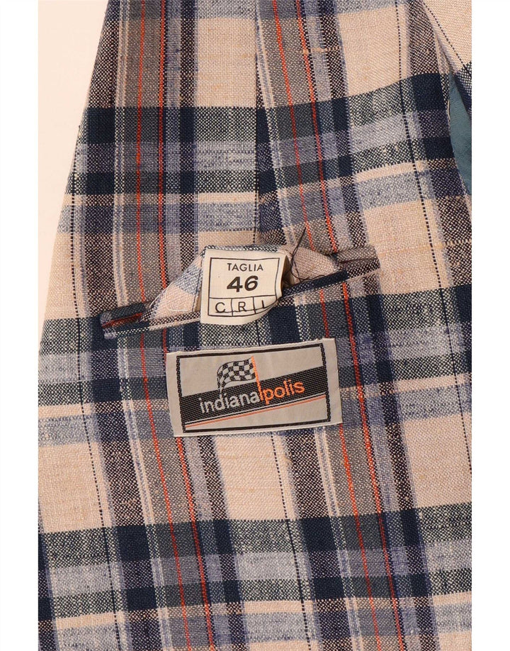 Vintage Mens Open Blazer Jacket IT 46 Pequeno xadrez multicolorido