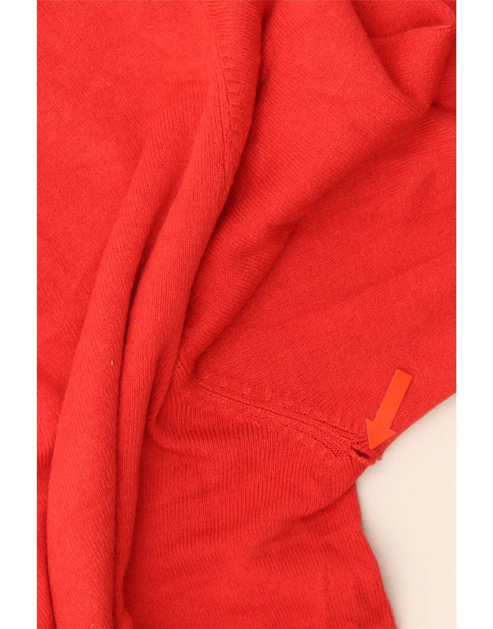 Suéter masculino Marks & Spencer Blue Harbor com decote em V grande acrílico vermelho