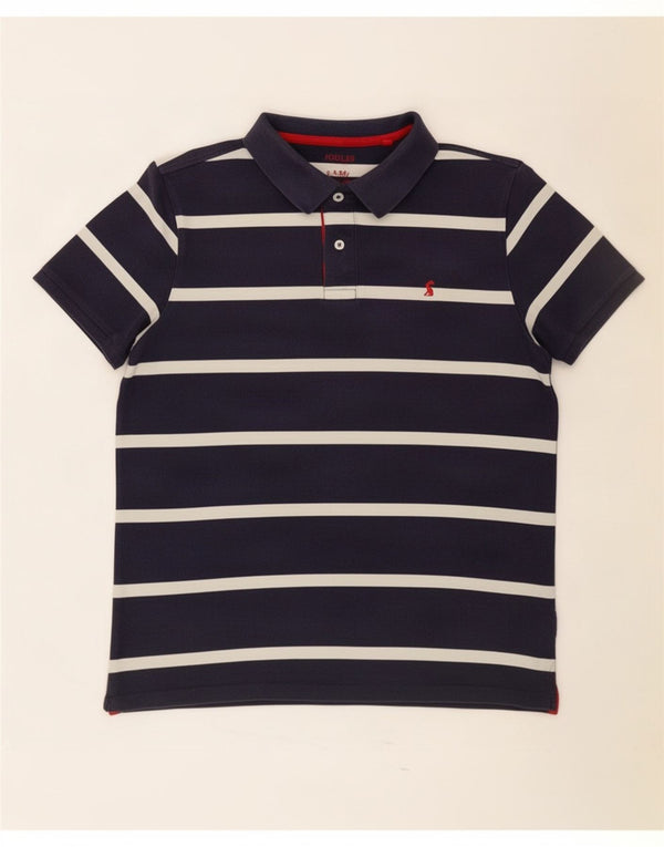 Joules Camisa polo masculina média algodão listrado azul marinho