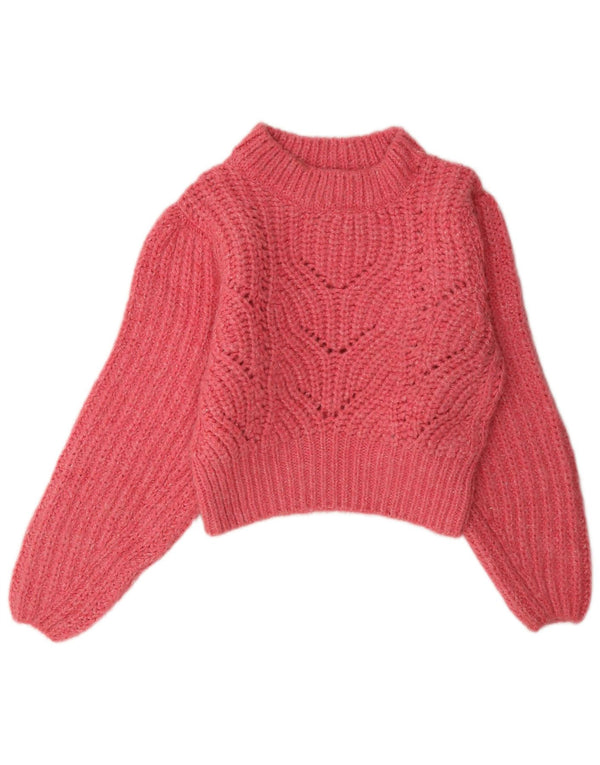 Suéter feminino Topshop Reino Unido 10 acrílico rosa pequeno