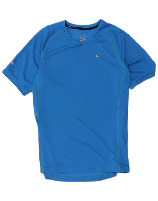 Nike Mens Dri Fit Camiseta Top Médio Azul Poliéster