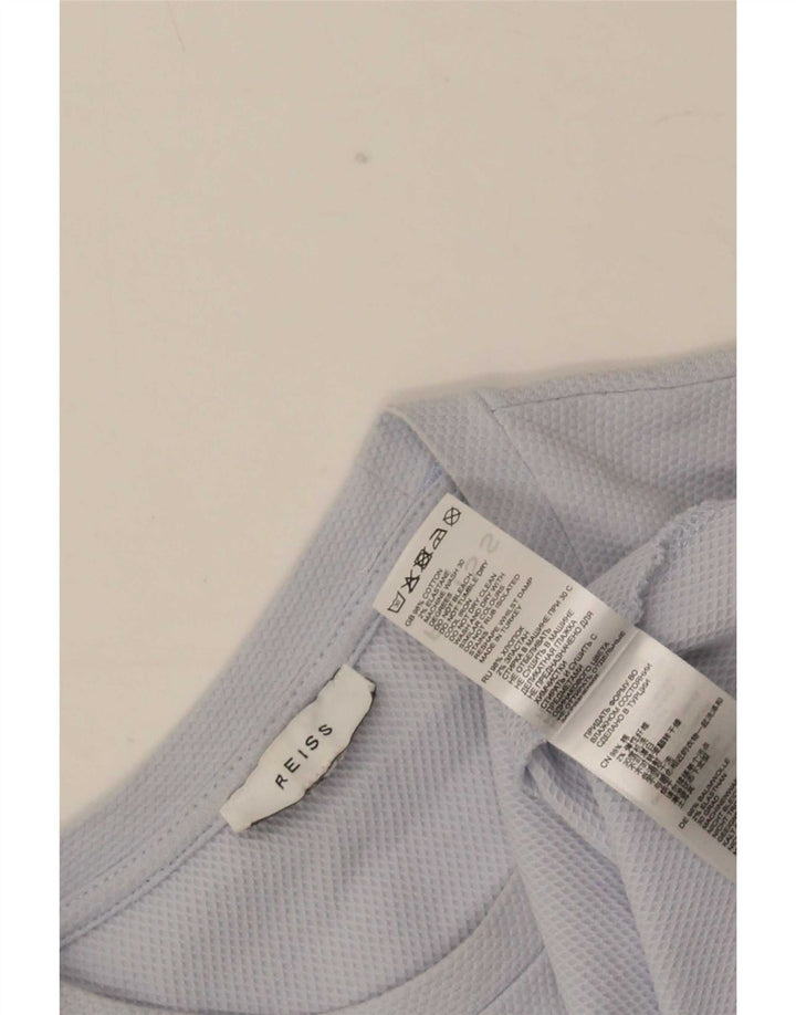 Camiseta masculina Reiss Top médio algodão azul