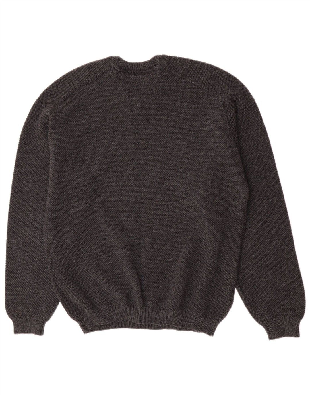 Suéter masculino branco Sails com decote em V lã virgem cinza médio