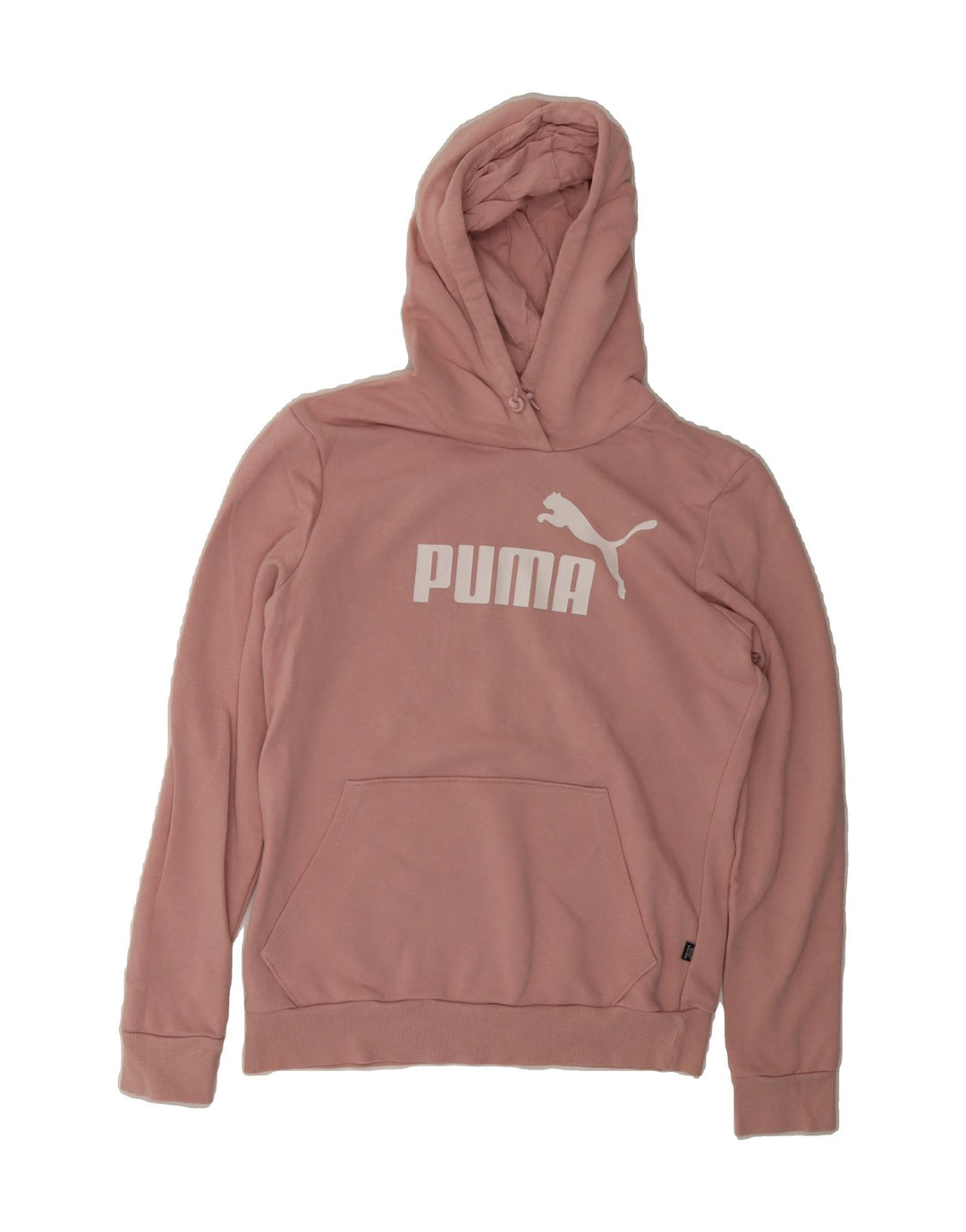 PUMA Womens Graphic Hoodie Jumper UK 14 Medium Pink Cotton Vintage Puma and Second-Hand Puma from Messina Hembry 