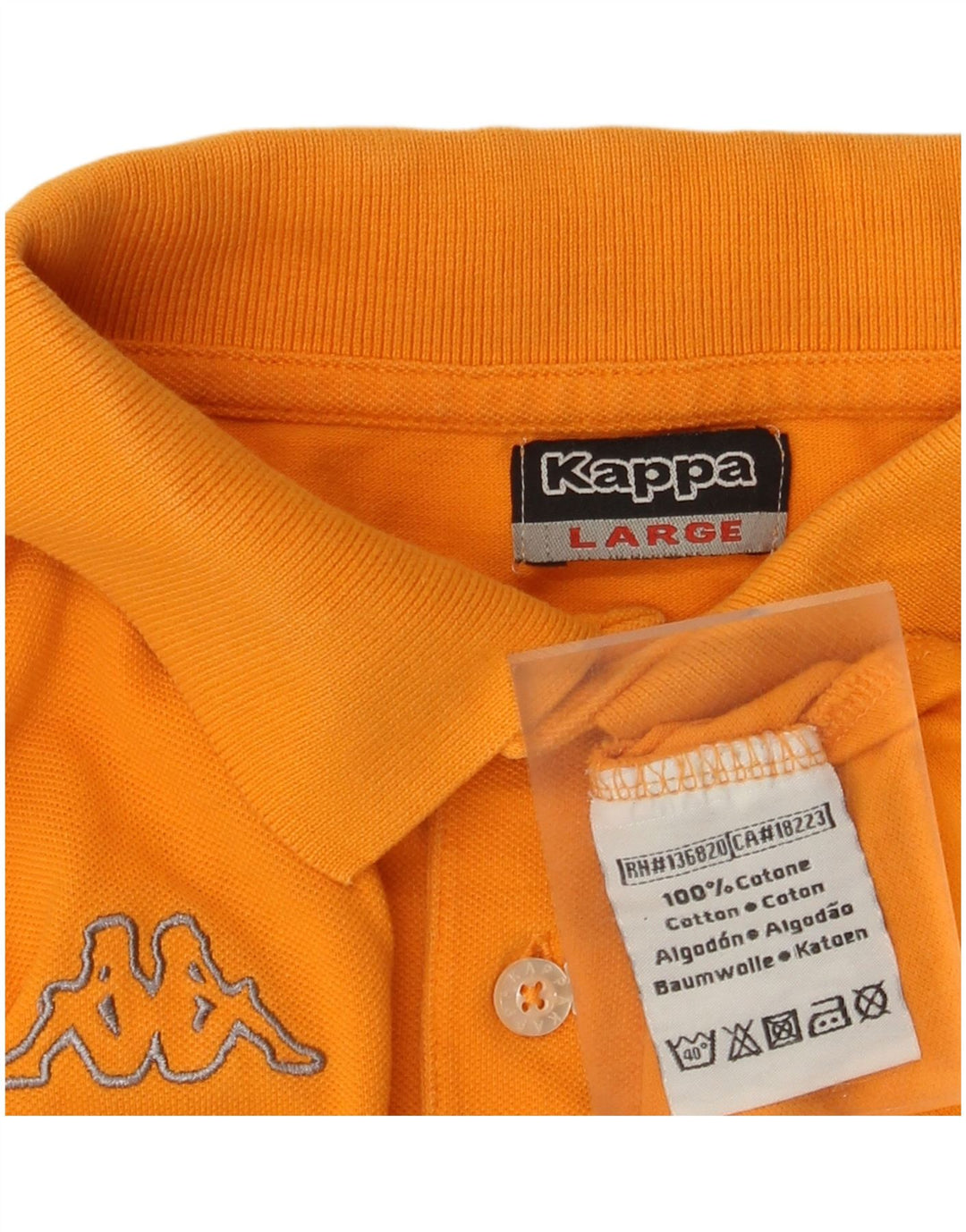 Camisa polo masculina Kappa grande algodão laranja