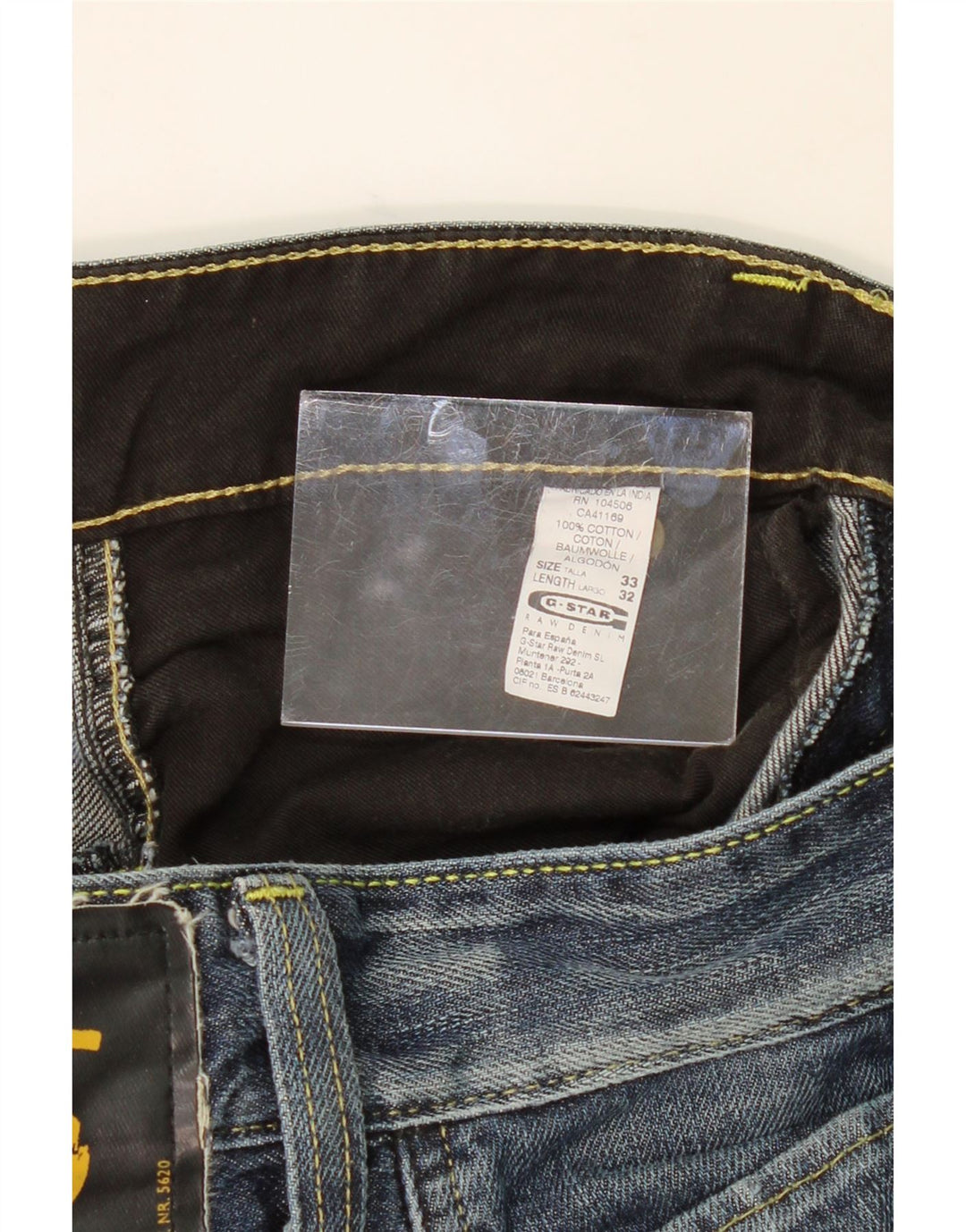 G-STAR Mens Graphic Straight Jeans W33 L26 Navy Blue Cotton Vintage G-Star and Second-Hand G-Star from Messina Hembry 