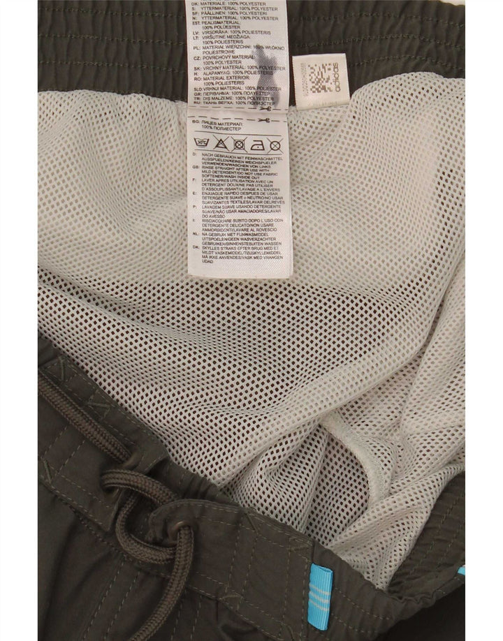 Shorts de natação masculinos Adidas Graphic grande cinza colorblock poliéster