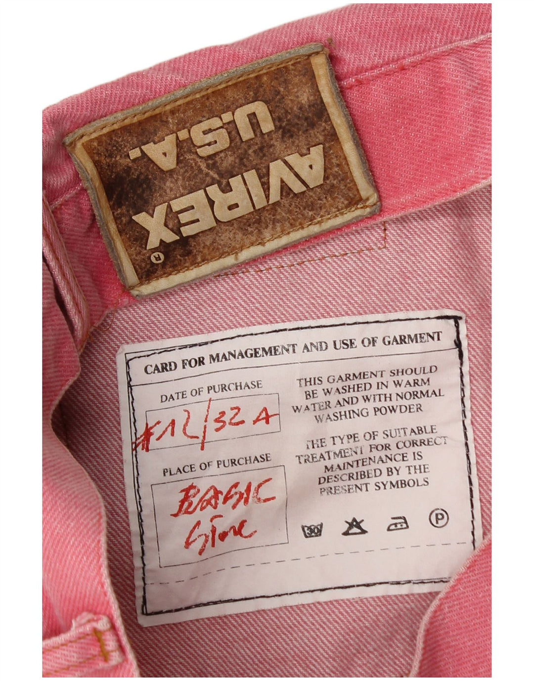 Calça Jeans Cônica Masculina Avirex W32 L33 Rosa