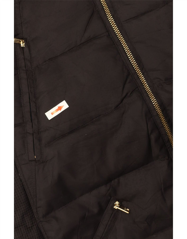 Jaqueta acolchoada com capuz feminina LONDON FOG UK 10 poliéster preto pequeno