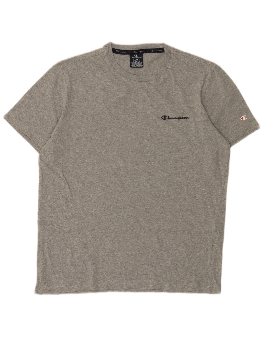 Camiseta masculina Champion grande cinza manchada