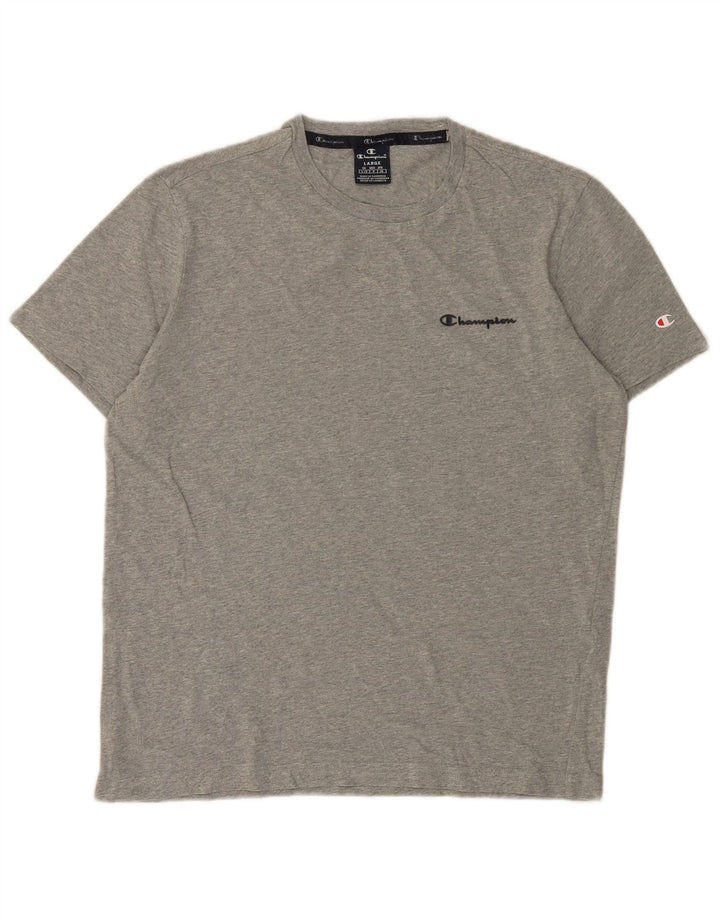 Camiseta masculina Champion grande cinza manchada