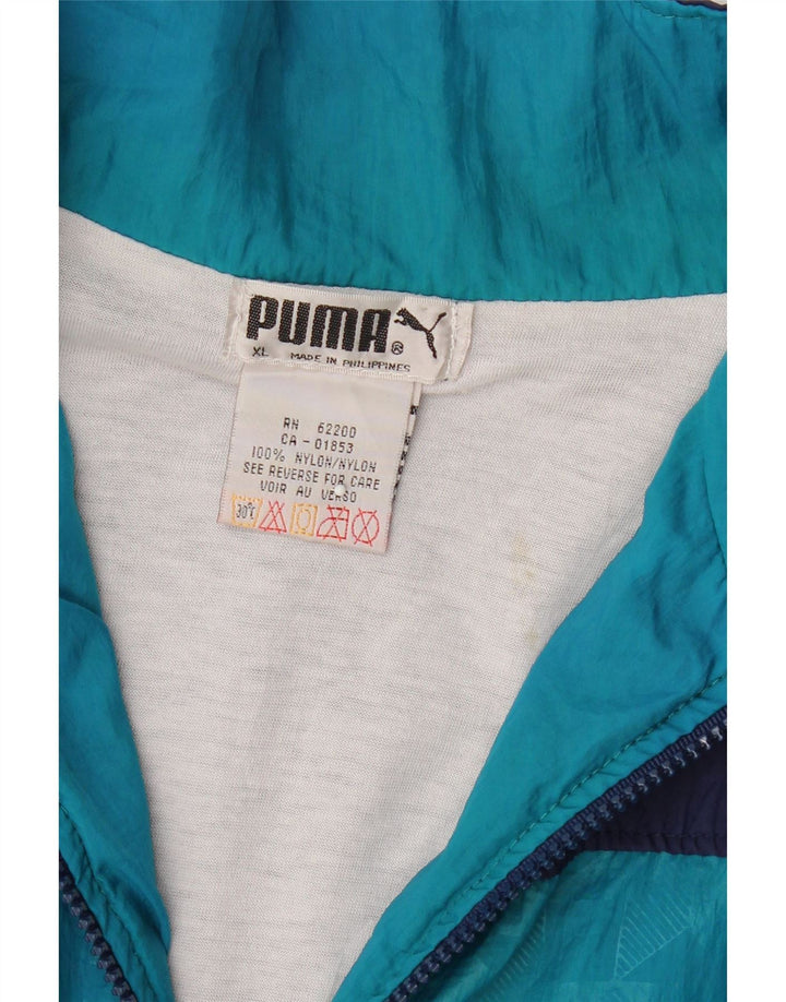 PUMA Mens Tracksuit Top Jacket XL Navy Blue Colourblock Nylon Vintage Puma and Second-Hand Puma from Messina Hembry 