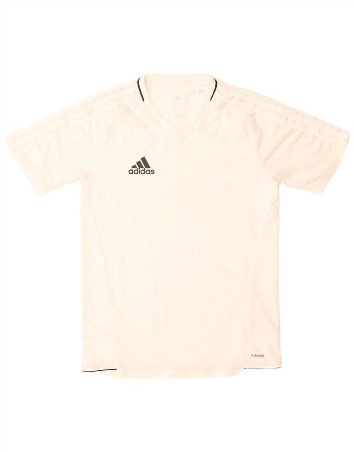Adidas Mens Climacool Camiseta Top Pequeno Poliéster Branco