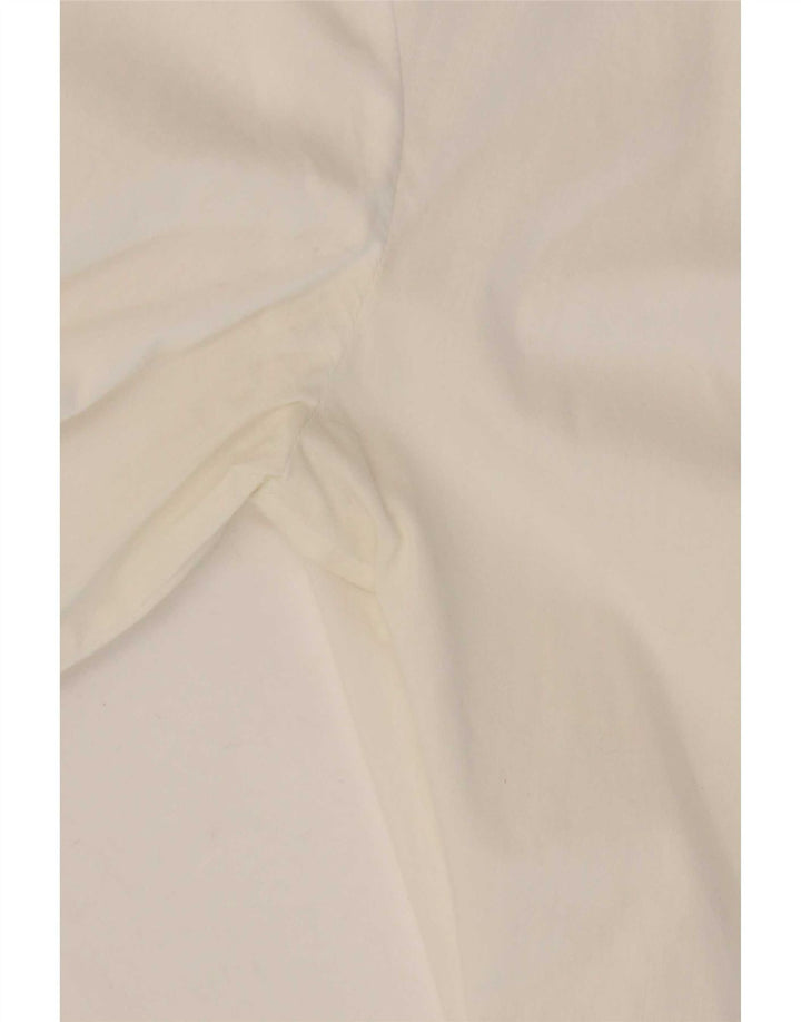 Max&Co. Blusa feminina com babado frontal UK 14 algodão branco médio