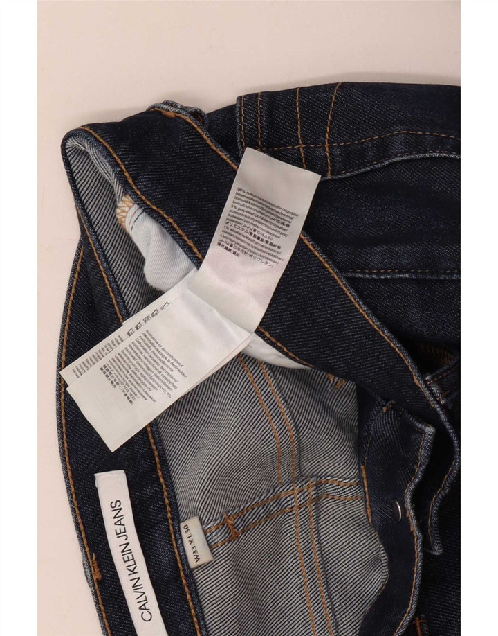 Calça jeans reta masculina Calvin Klein W33 L30 azul marinho algodão