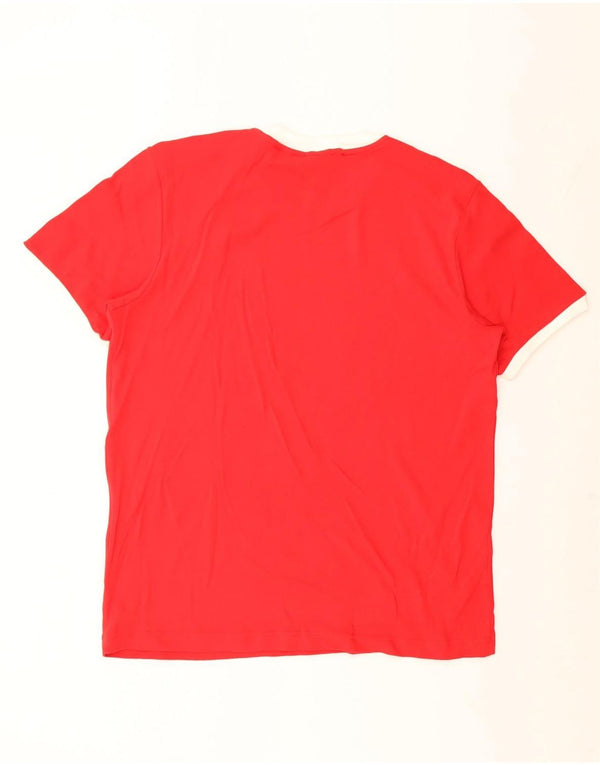 Camiseta gráfica masculina UMBRO Top 2XL algodão colorblock vermelho