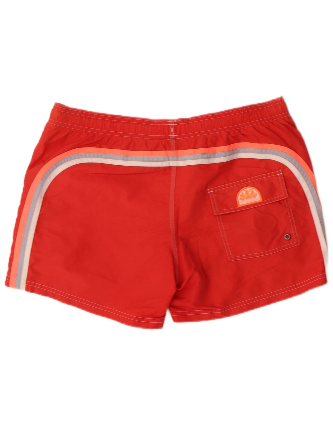 Sundek Mens Graphic Natação Shorts Grande Nylon Vermelho