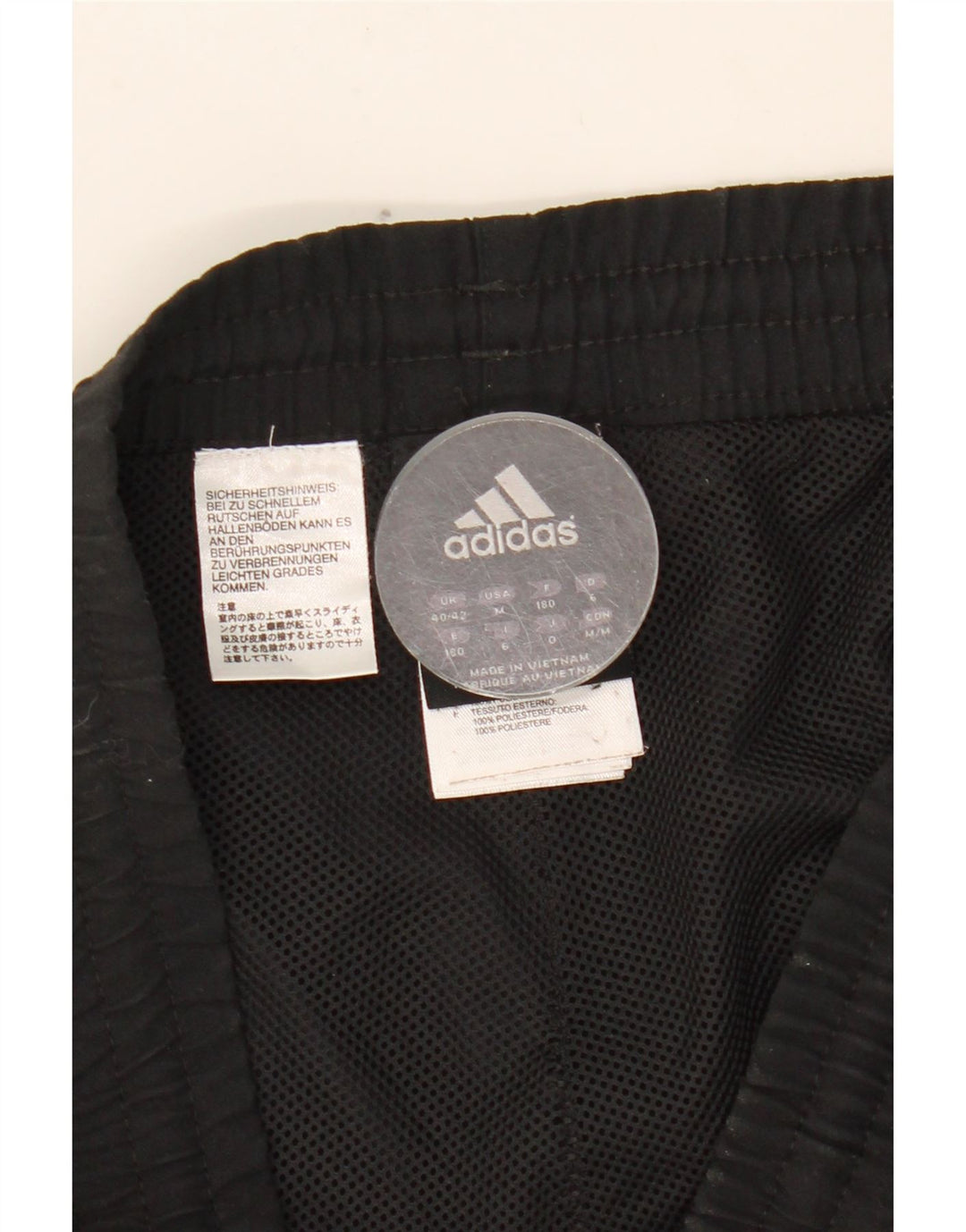 Calças de treino masculinas ADIDAS UK 40/42 poliéster preto médio