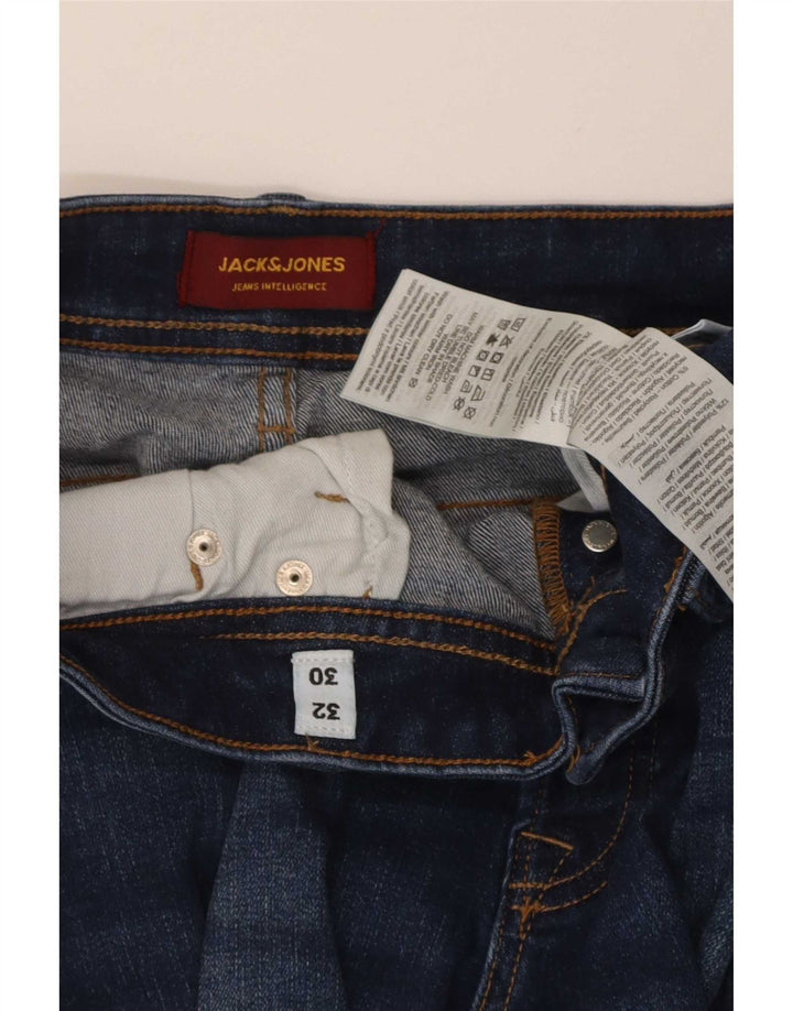 Jack & Jones Masculino GLENN Slim Jeans W32 L30 Azul Algodão