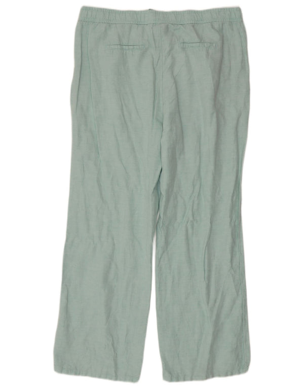 Calça chino feminina MARKS & SPENCER com perna larga Reino Unido 16 grande W36 L29 azul