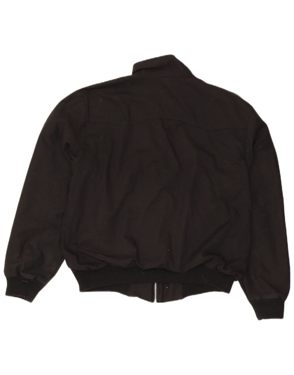 Jaqueta bomber masculina vintage UK 42 XL poliéster preto