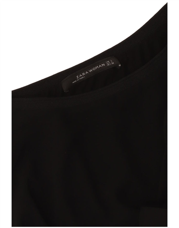 Blusa feminina Zara com corte solto e top UK 14 grande preto moderno