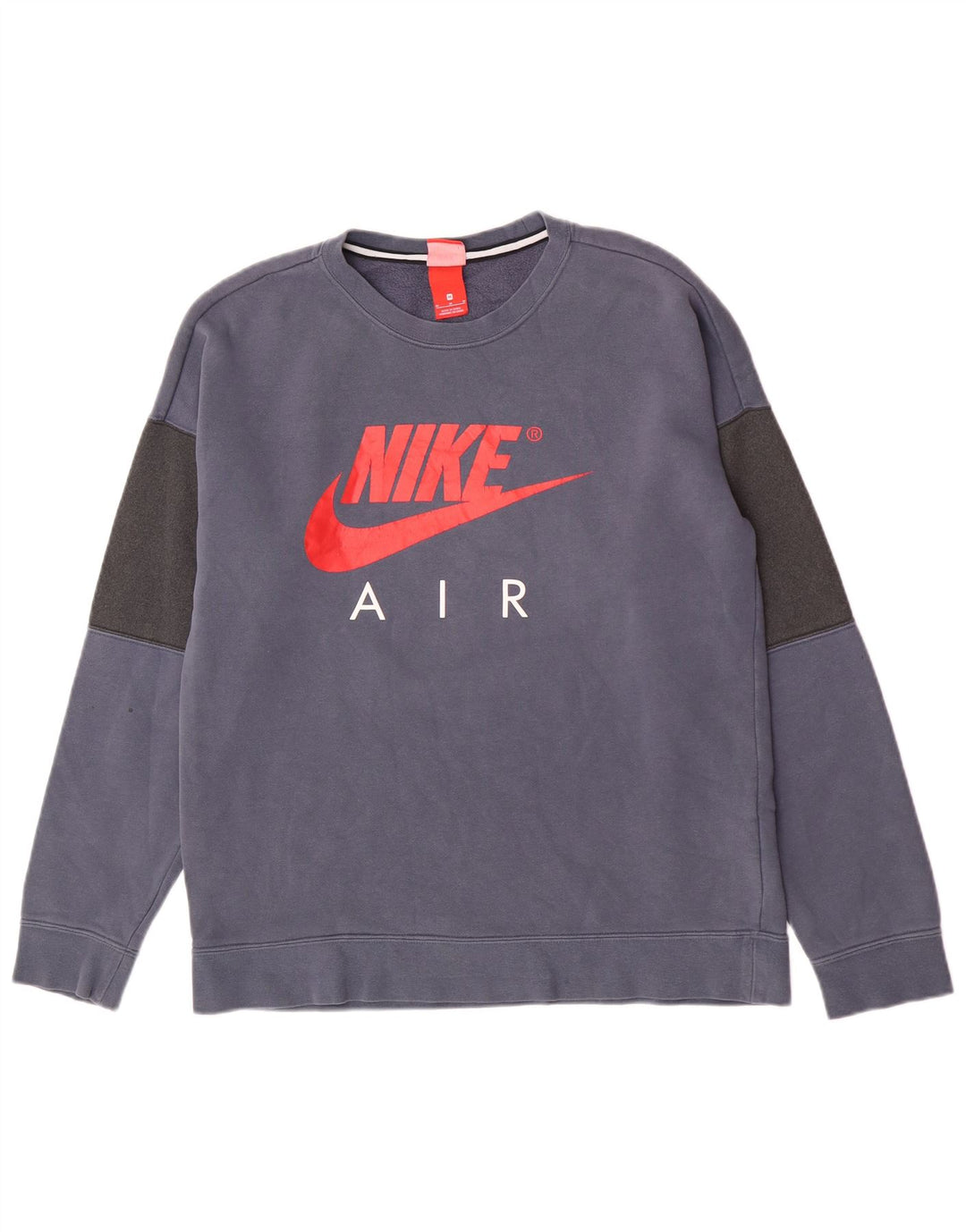 Moletom gráfico masculino Nike Jumper médio azul colorblock algodão