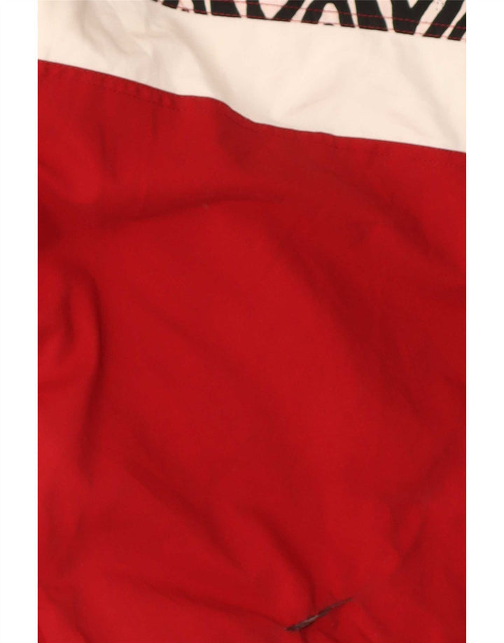 Jaqueta masculina vintage abstrata padrão agasalho grande poliéster vermelho