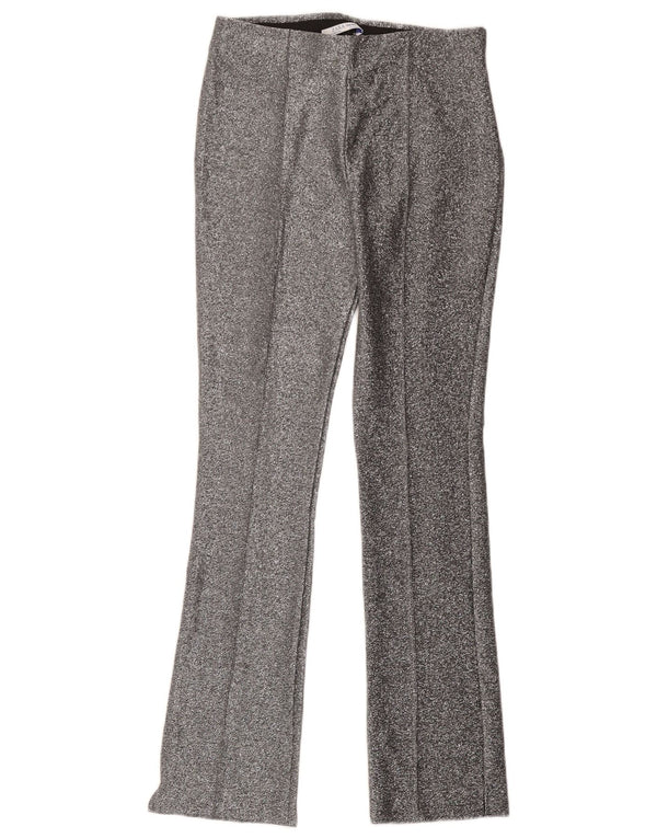 Zara Calça feminina casual Trafaluc Bootcut médio W28 L30 prata
