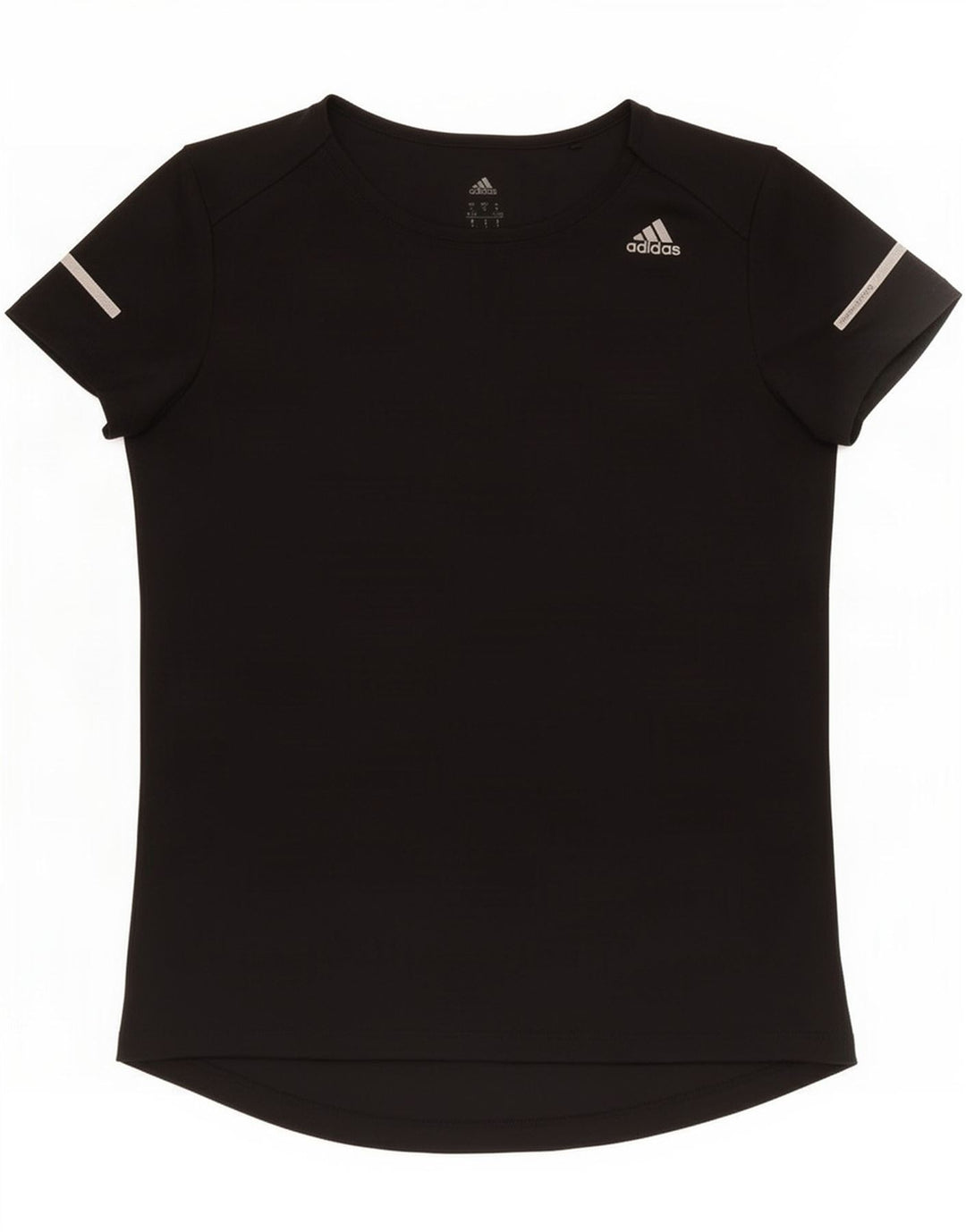 Adidas Womens Climalite T-Shirt Top UK 8/10 Pequeno Poliéster Preto