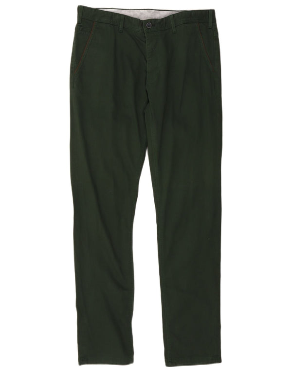 Calça Chino Masculina Slim Massimo Dutti EU 44 Grande W34 L34 Algodão Cáqui