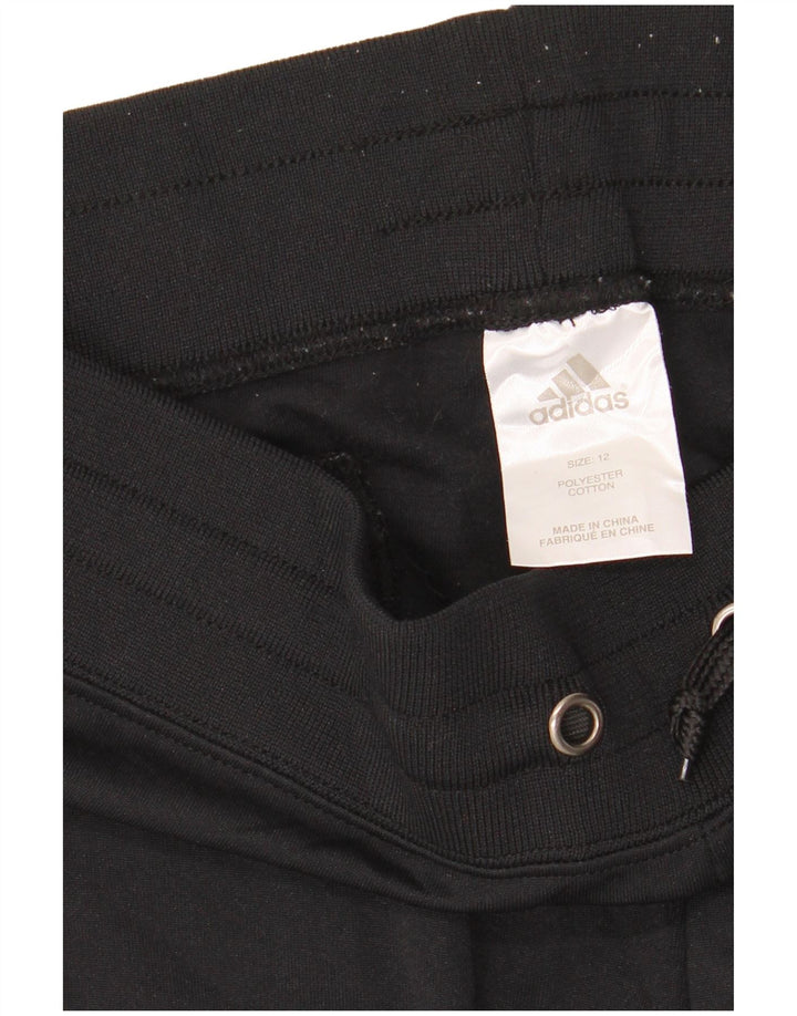 ADIDAS Womens Graphic Tracksuit Calças Joggers UK 12 Médio Preto
