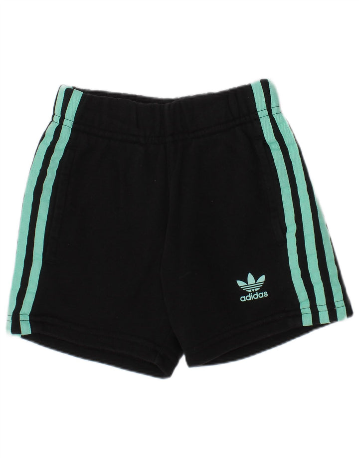Shorts esportivos gráficos Adidas para meninas 4-5 anos algodão preto