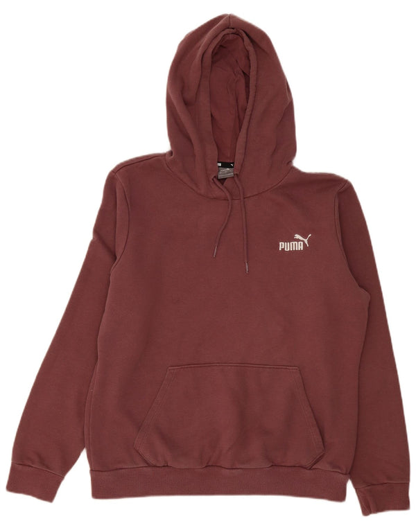 Puma feminino moletom com capuz UK 16 grande algodão borgonha