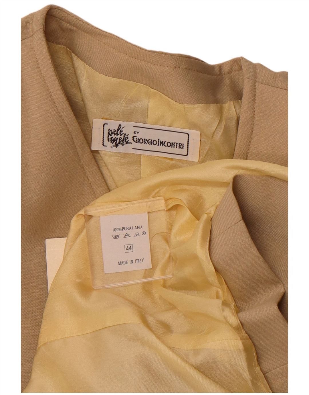 Jaqueta blazer feminina VINTAGE com peito duplo IT 44 lã bege médio