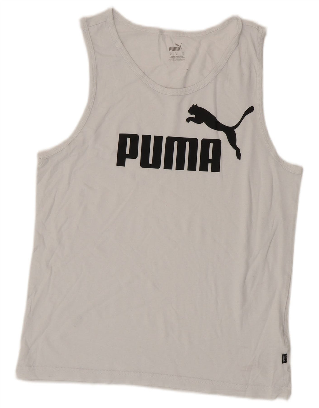 Puma Womens Graphic Vest Top UK 14 Médio Algodão Branco