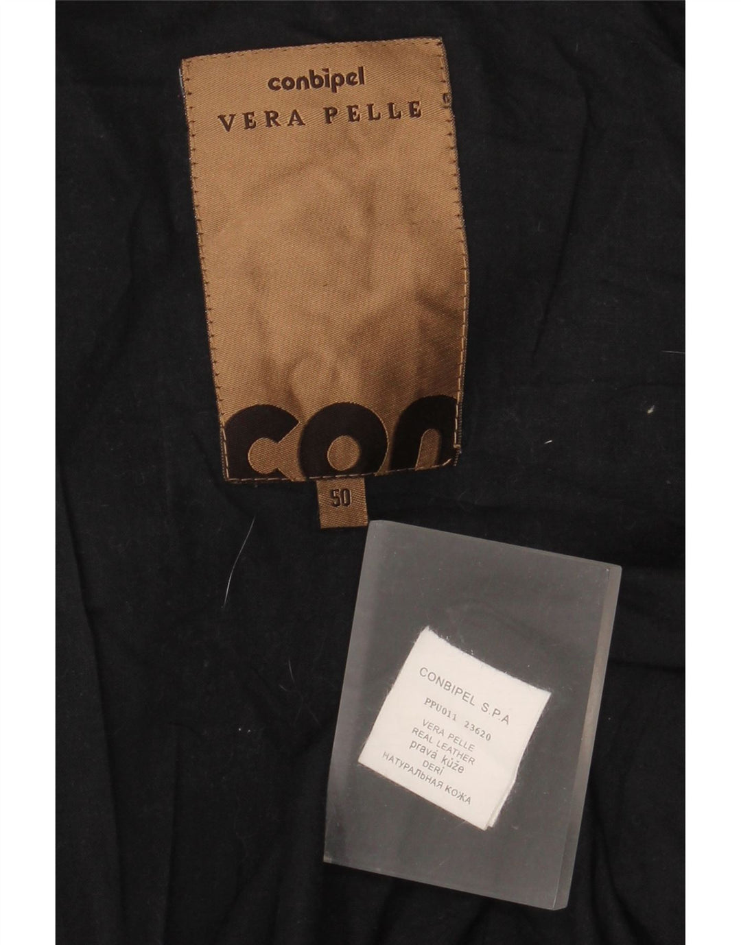 Jaqueta de couro masculina Conbipel IT 50 grande couro preto