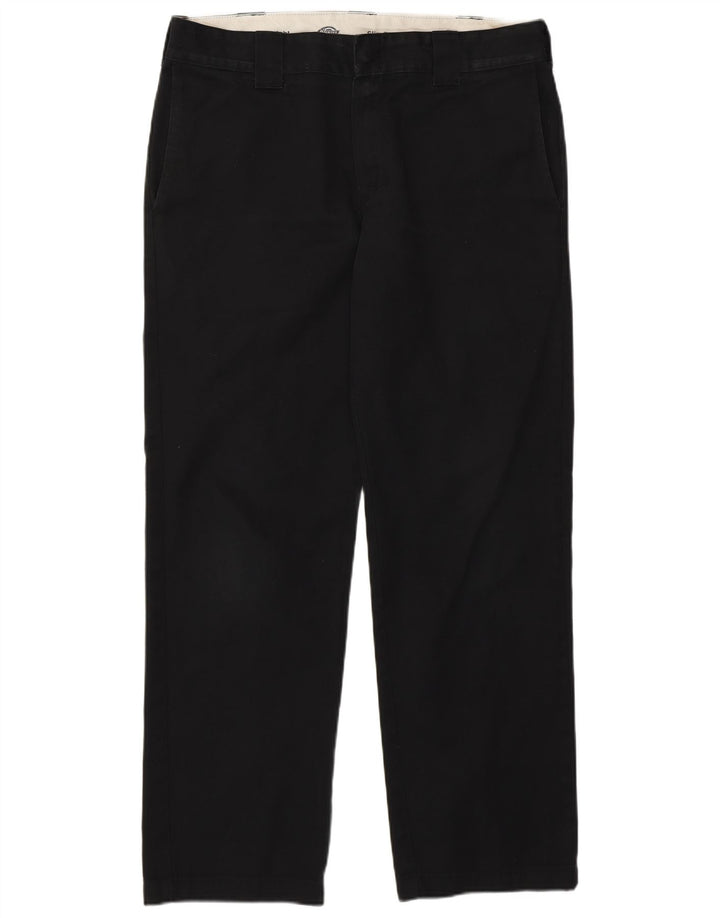 Calças Chino masculinas Dickies Slim Straight W34 L32 poliéster preto