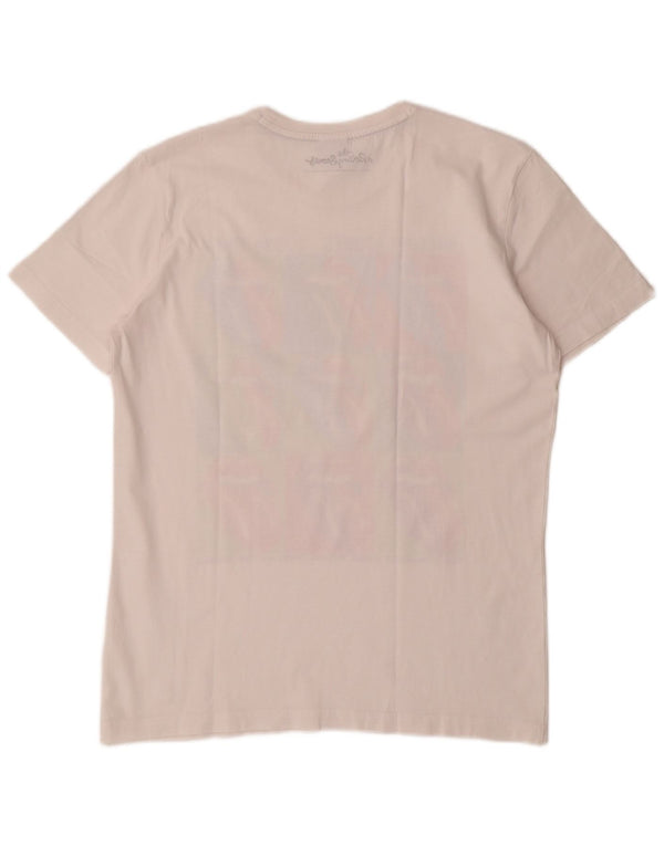 Camiseta masculina S.Oliver Rolling Stones com estampa gráfica grande branca