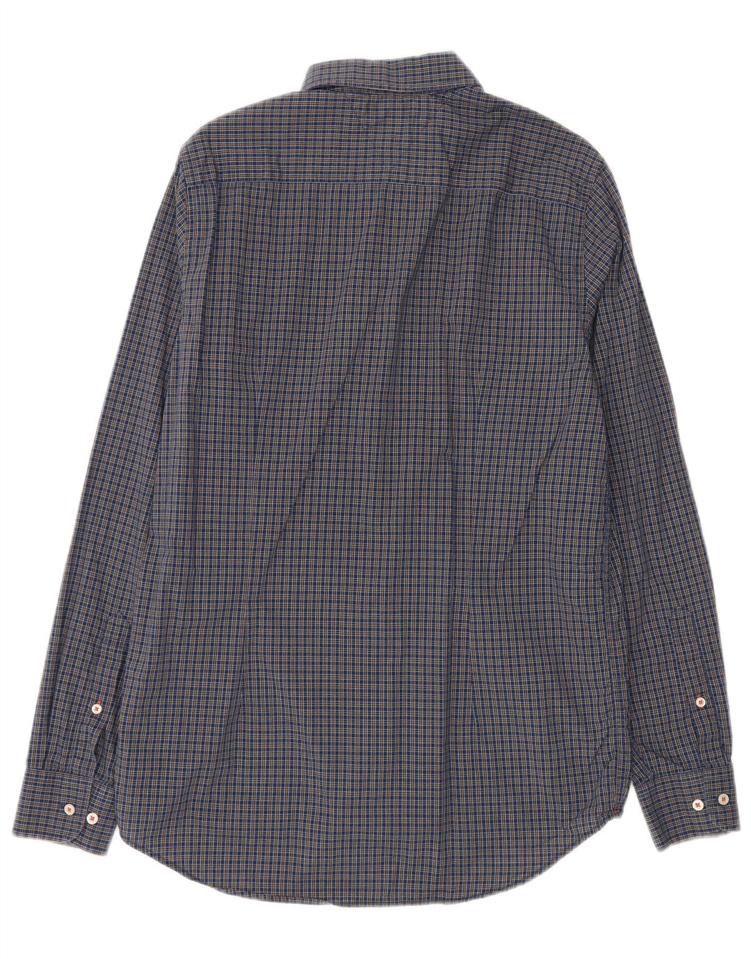 Tommy Hilfiger Camisa masculina Slim Fit grande algodão xadrez azul marinho