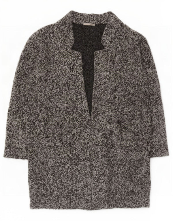 Sobretudo aberto feminino Zara UK 14 cinza médio manchado