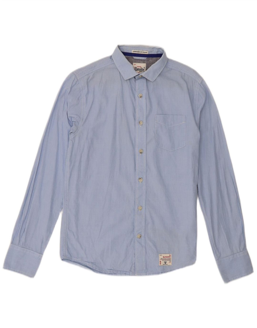 Camisa masculina Superdry algodão azul médio