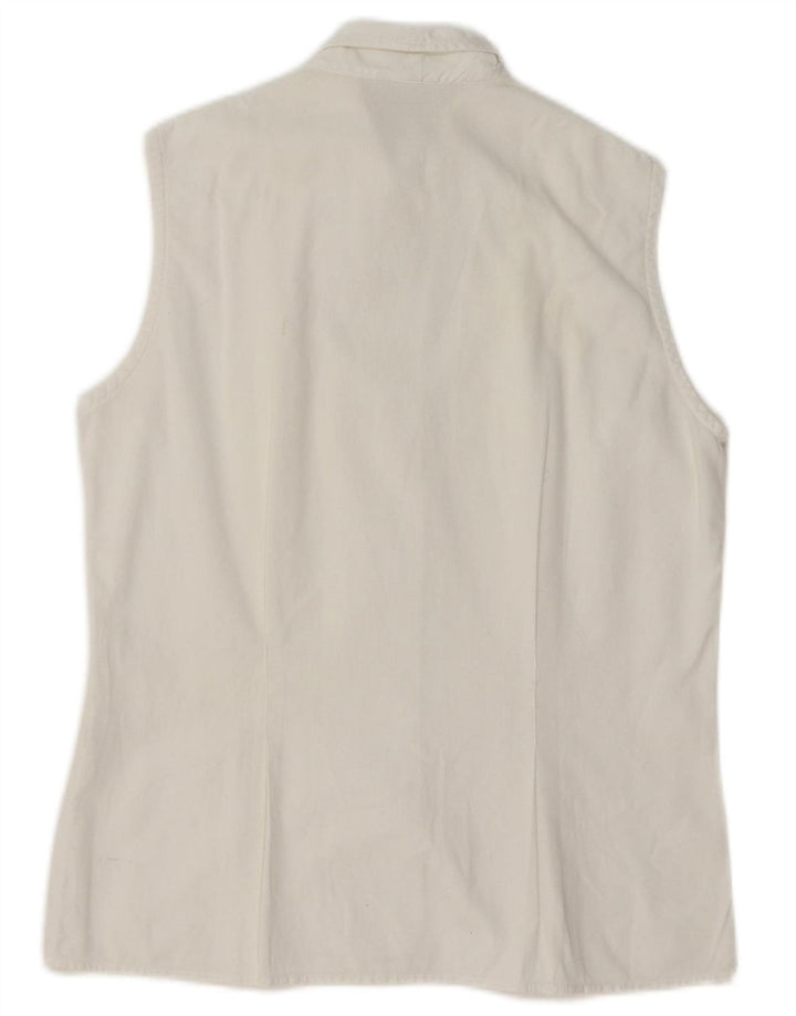 Camisa feminina sem mangas BENETTON UK 14 médio branco
