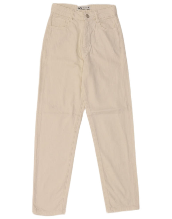 Calça jeans feminina cintura alta Zara EU 32 2XS W22 L27 branco